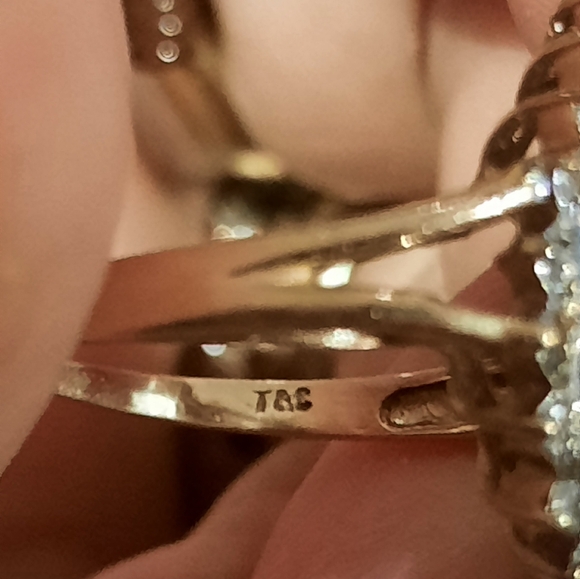 AUTHENTIC SOLID 10K YELLOW GOLD ๐ RING GENUINE AQUAMARINE & DIAMOND ring 7 - Picture 4 of 9